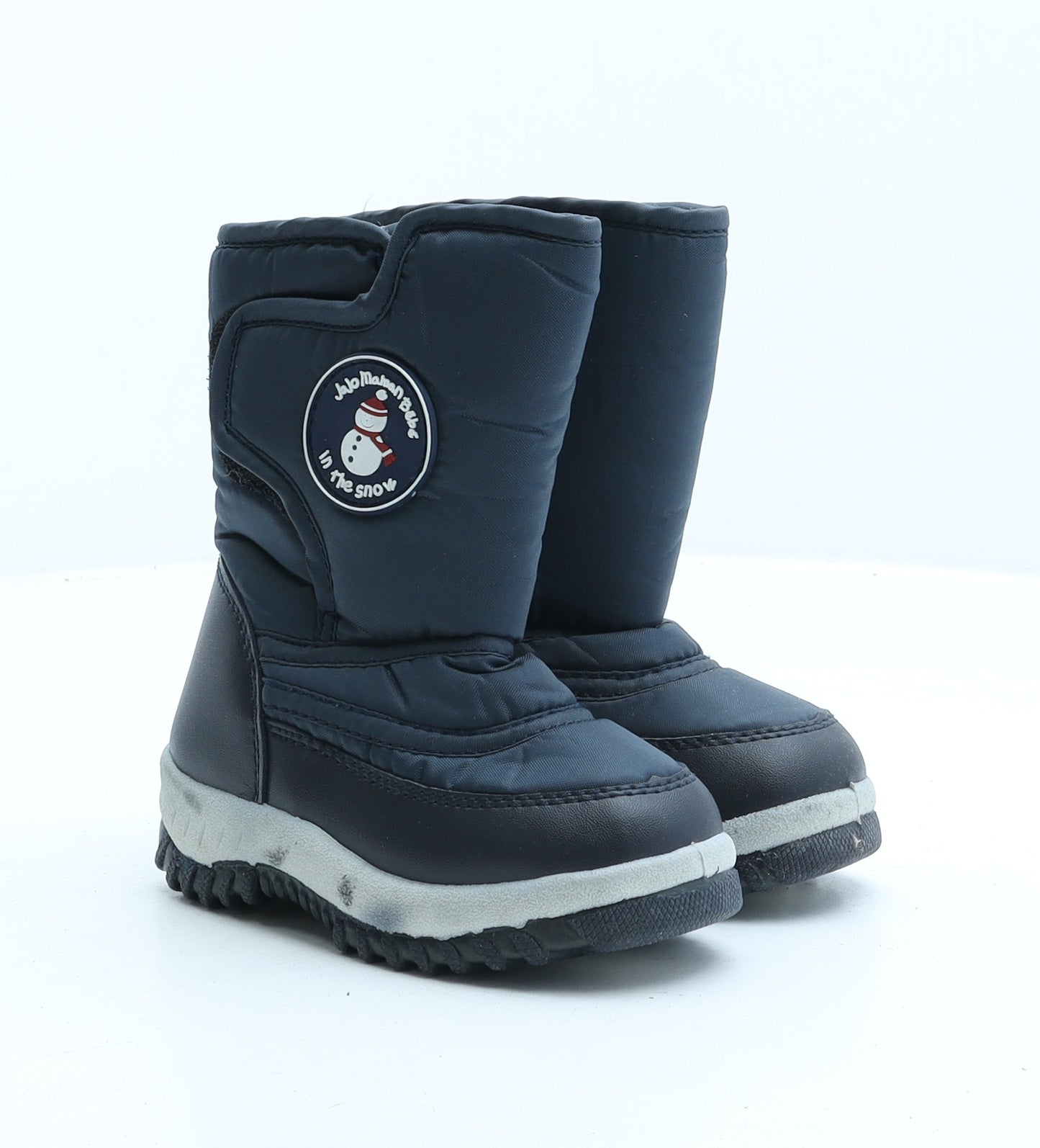 JoJo Maman Bébé Boys Blue Synthetic Snow Boot Boot UK 7 - Snowman
