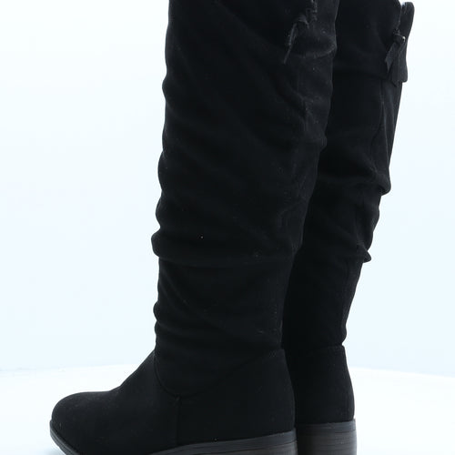 London Label Womens Black Synthetic Slip On Boot UK 5