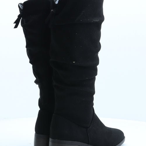 London Label Womens Black Synthetic Slip On Boot UK 5