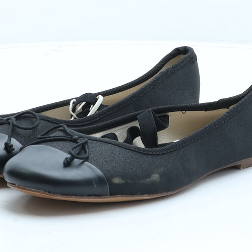 Zara Girls Black Fabric Ballet Flat UK 3 36