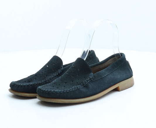 Preworn Womens Blue Fabric Loafer Casual UK 3 36