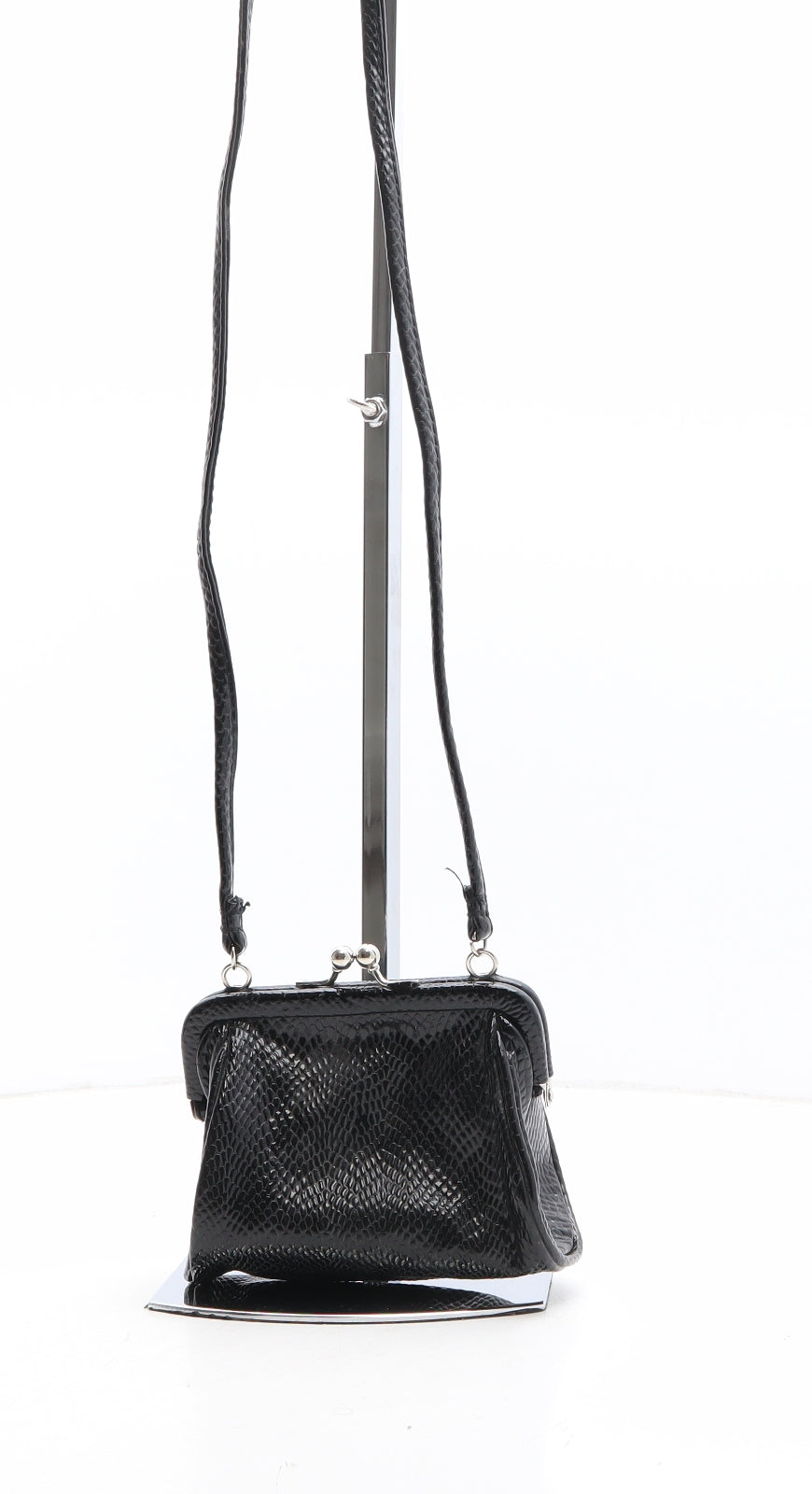 Preworn Womens Black Polyethylene Crossbody Size Micro