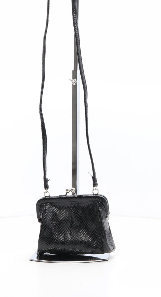 Preworn Womens Black Polyethylene Crossbody Size Micro