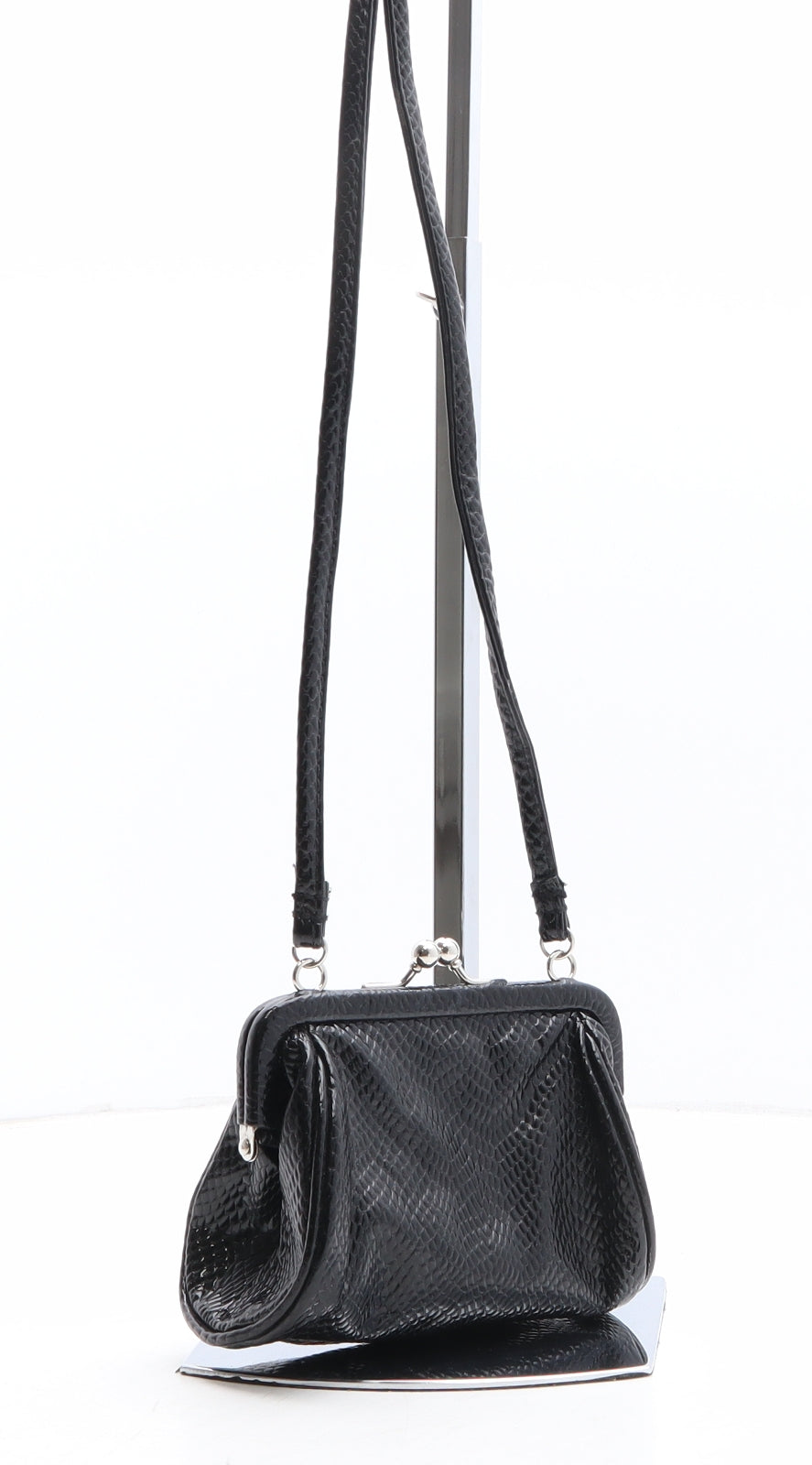 Preworn Womens Black Polyethylene Crossbody Size Micro