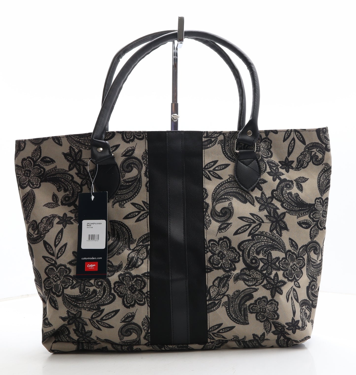 Cotton Traders Womens Beige Floral Polyester Shoulder Bag Size Large