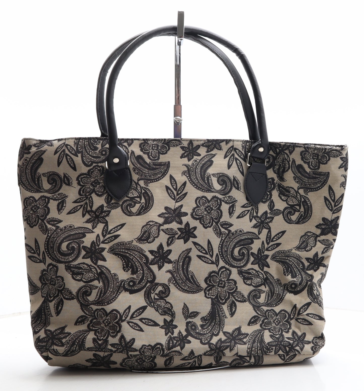 Cotton Traders Womens Beige Floral Polyester Shoulder Bag Size Large