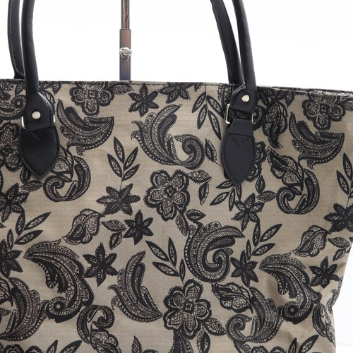 Cotton Traders Womens Beige Floral Polyester Shoulder Bag Size Large