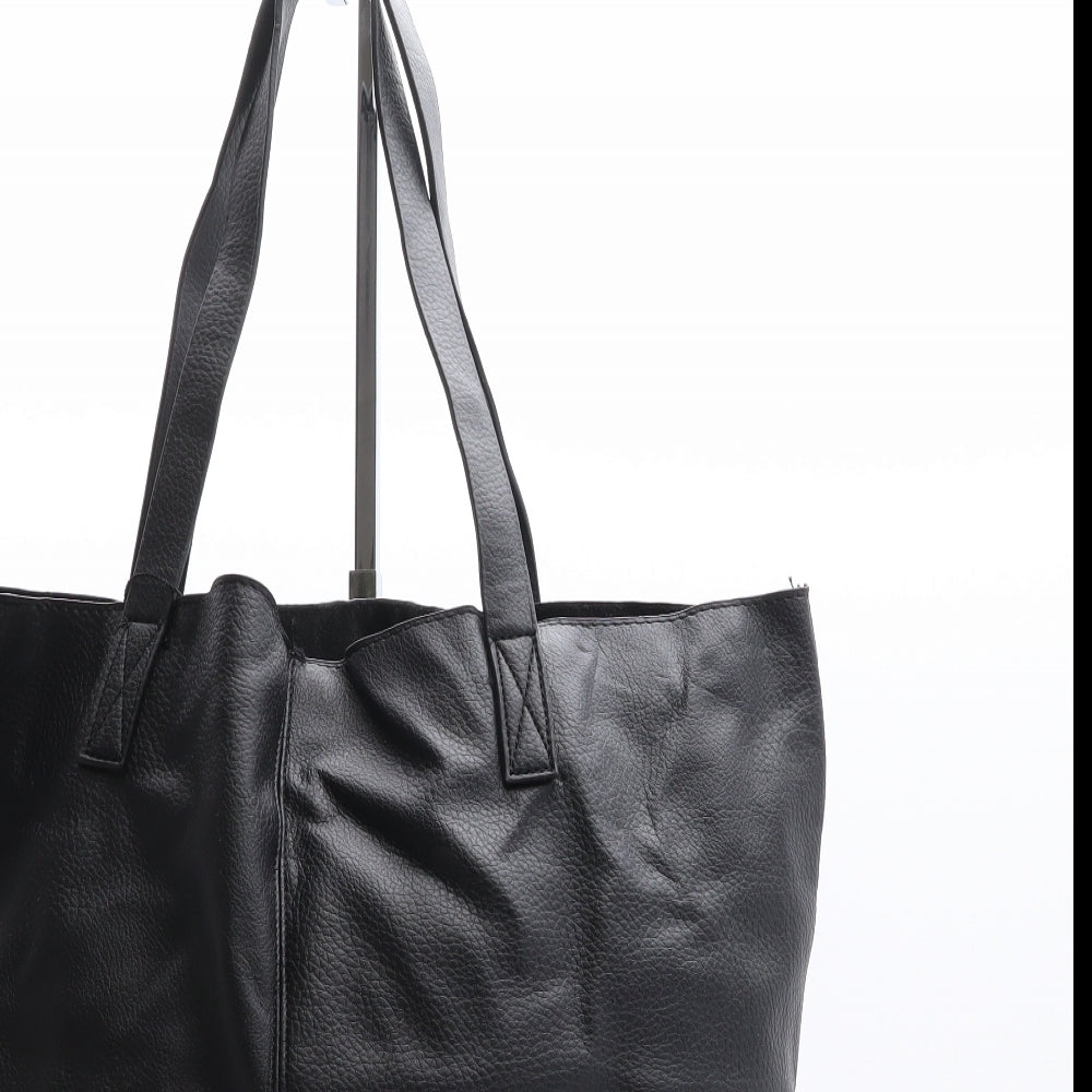 Atmosphere Womens Black Polyethylene Shoulder Bag Size Large