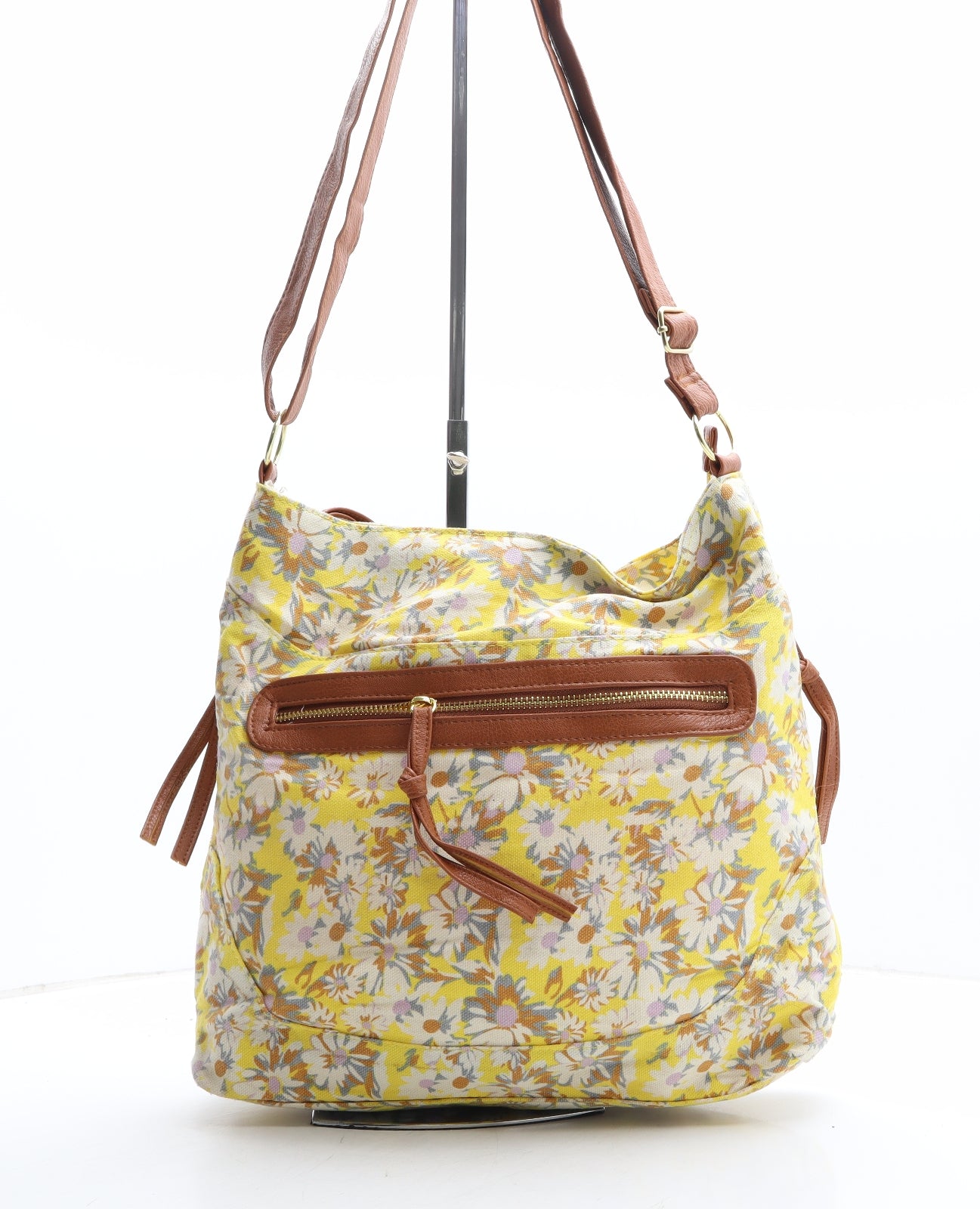Preworn Womens Multicoloured Floral Polyester Crossbody Size Large