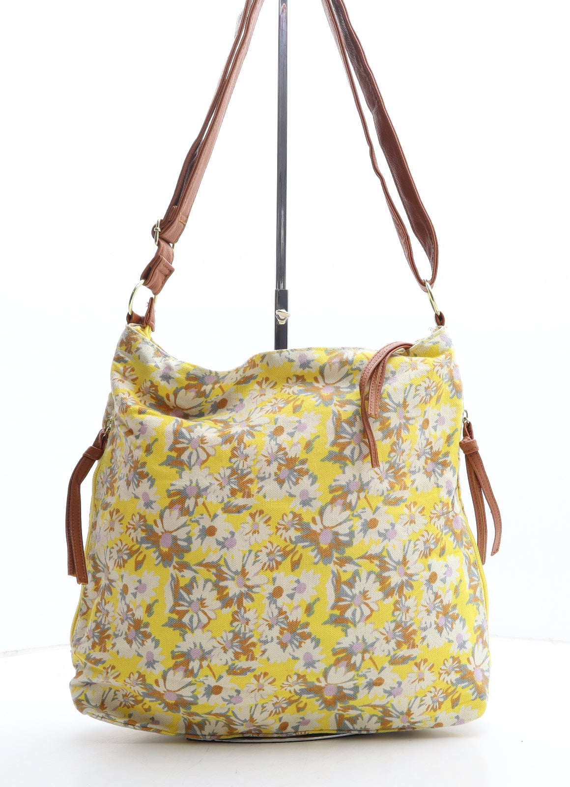 Preworn Womens Multicoloured Floral Polyester Crossbody Size Large