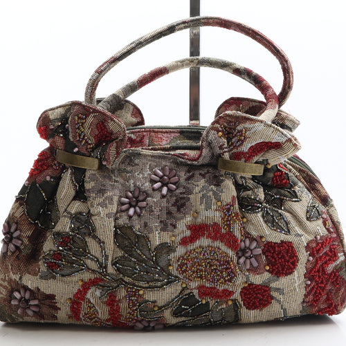 Leko London Womens Multicoloured Floral Polyester Top Handle Bag Size Medium