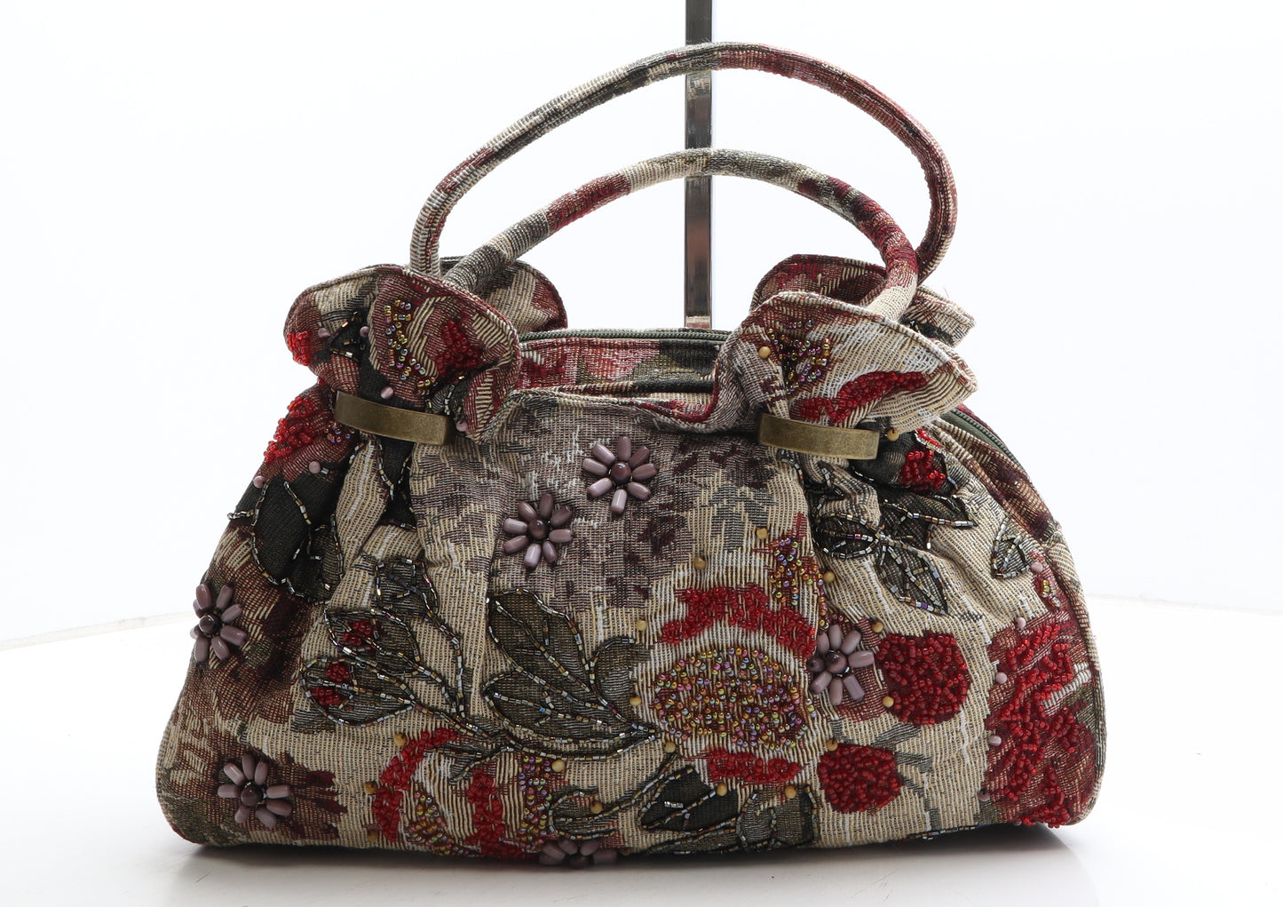 Leko London Womens Multicoloured Floral Polyester Top Handle Bag Size Medium