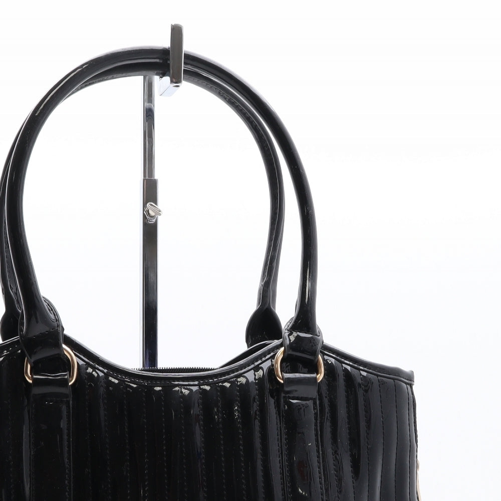 Preworn Womens Black Polyethylene Top Handle Bag Size Medium