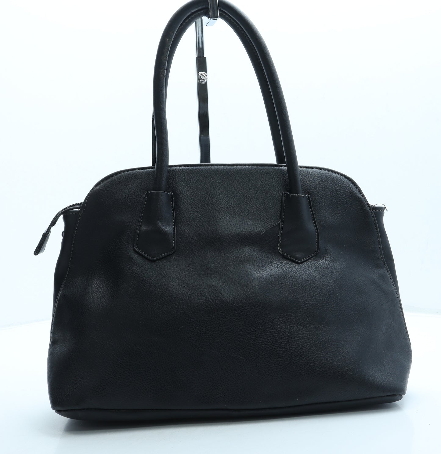 David Jones Womens Black Leather Top Handle Bag Size Small