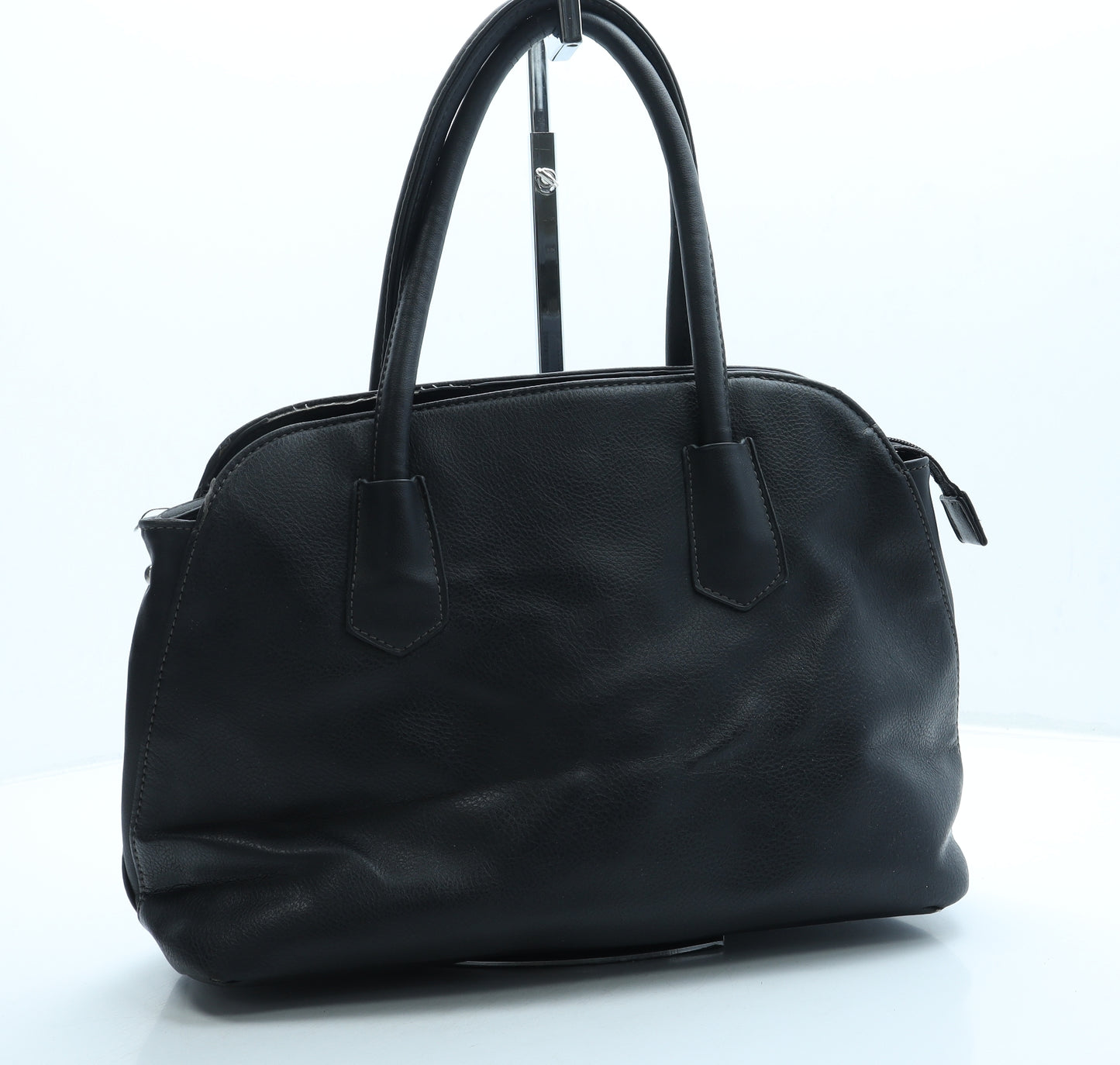 David Jones Womens Black Leather Top Handle Bag Size Small