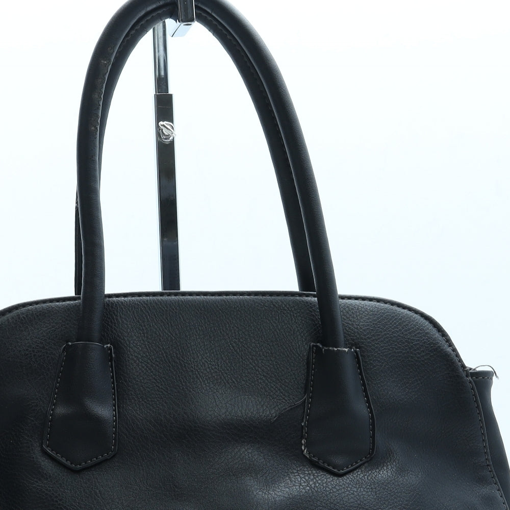 David Jones Womens Black Leather Top Handle Bag Size Small