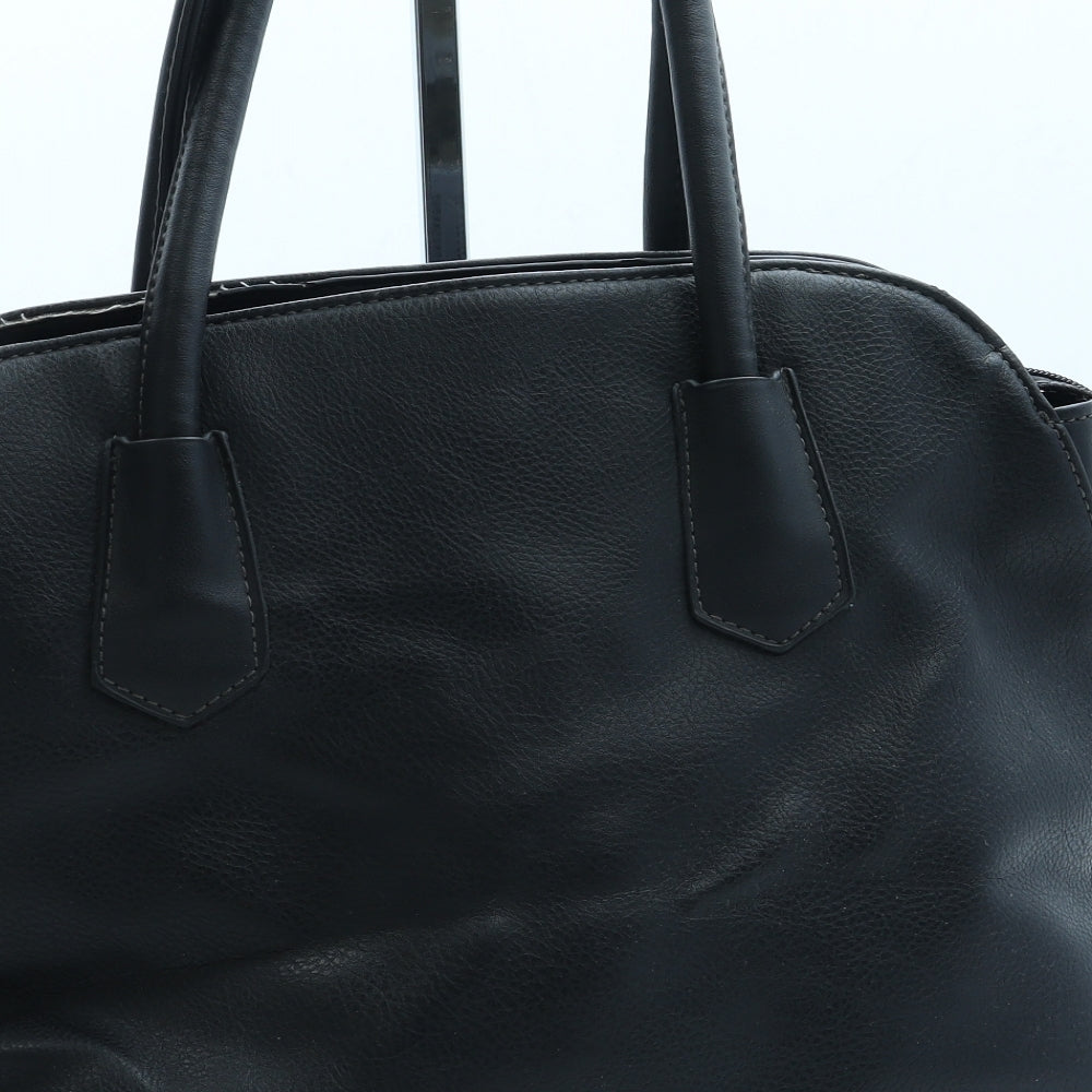 David Jones Womens Black Leather Top Handle Bag Size Small