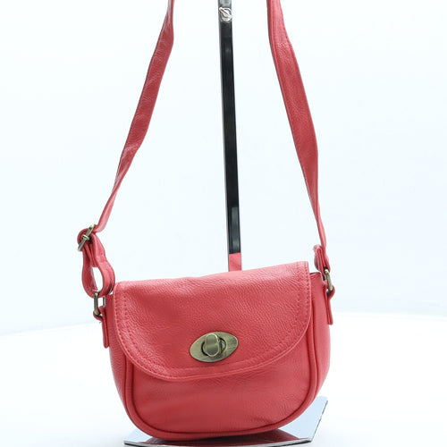 Oasis Womens Pink Leather Crossbody Size Small