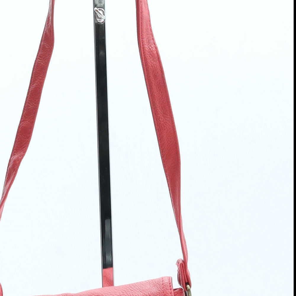 Oasis Womens Pink Leather Crossbody Size Small