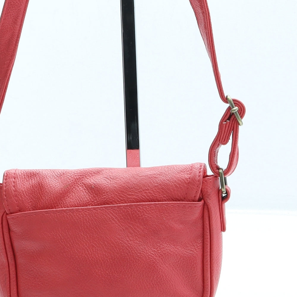 Oasis Womens Pink Leather Crossbody Size Small