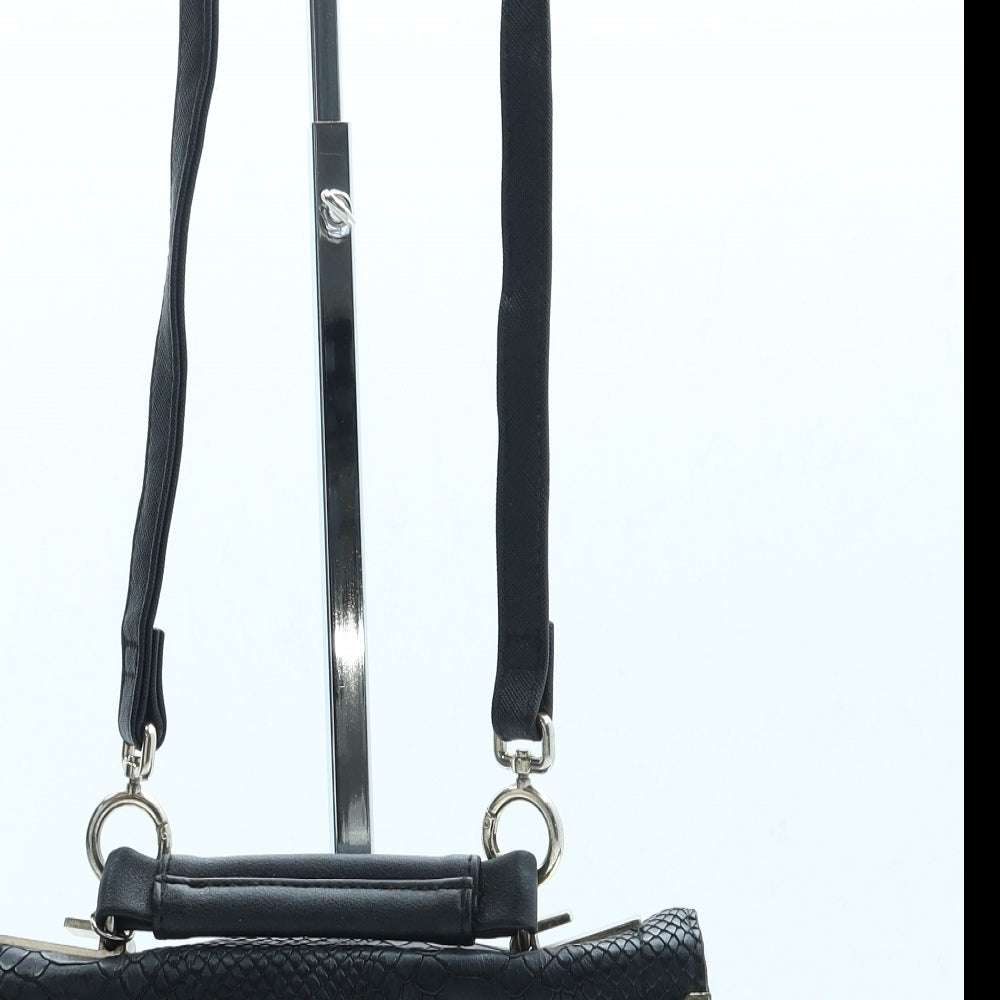 River Island Womens Black Leather Crossbody Size Small