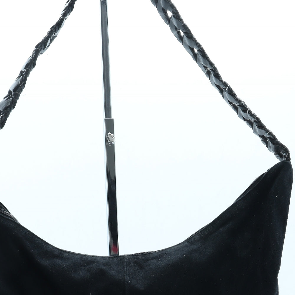 Preworn Womens Black Suede Shoulder Bag Size Medium
