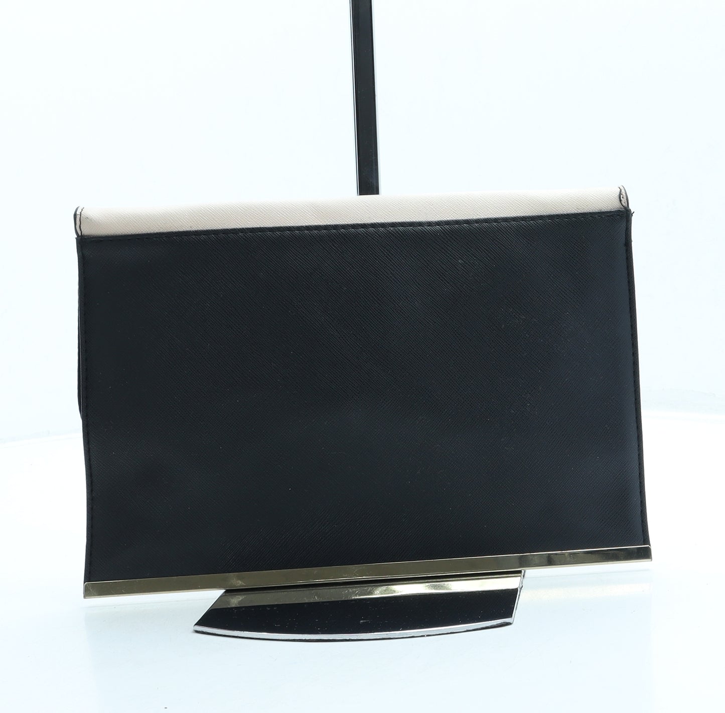 New Look Womens Black Colorblock Leather Clutch Size Small
