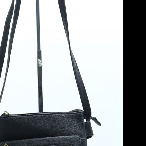Nicole Brown Womens Black Leather Crossbody Size Small
