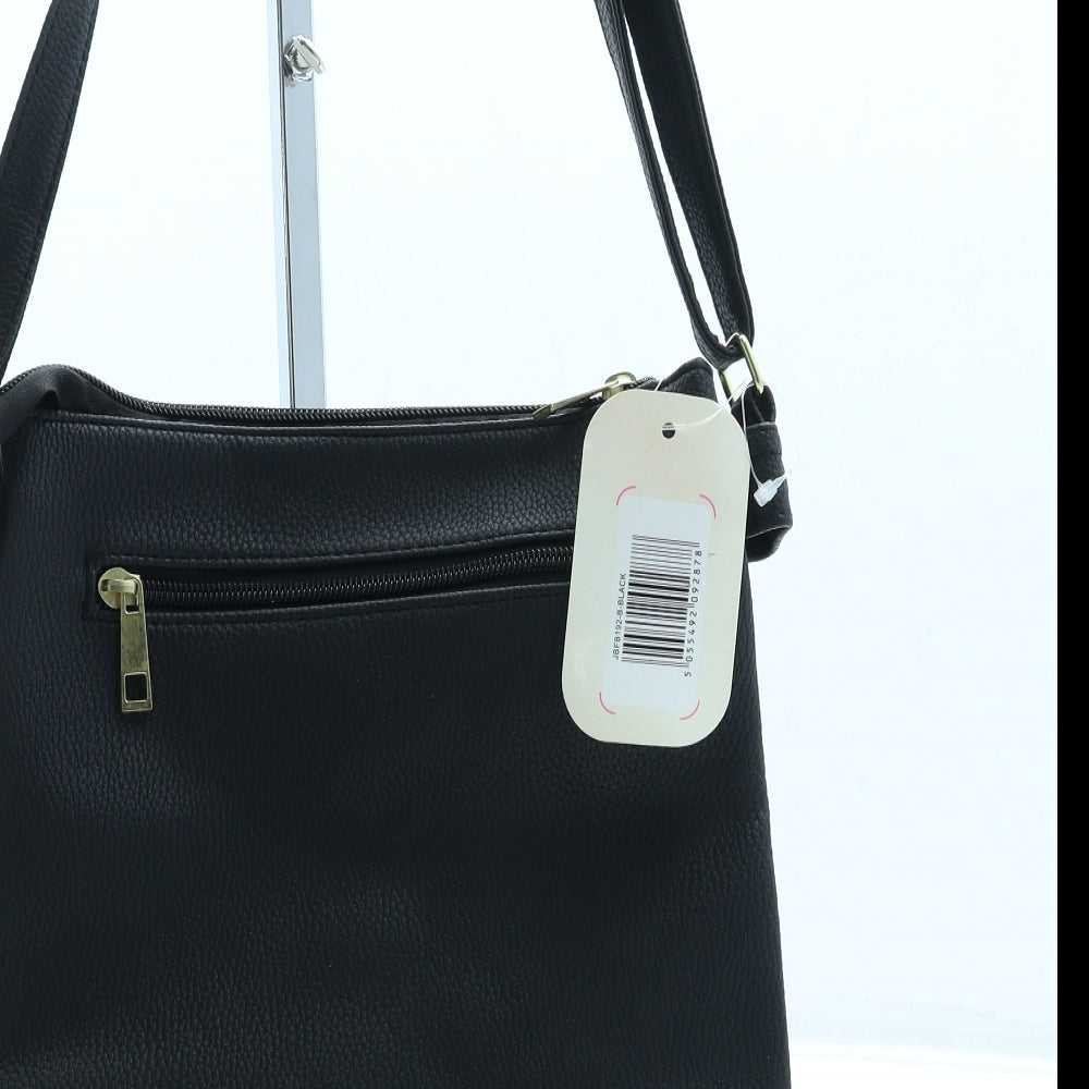 Nicole Brown Womens Black Leather Crossbody Size Small