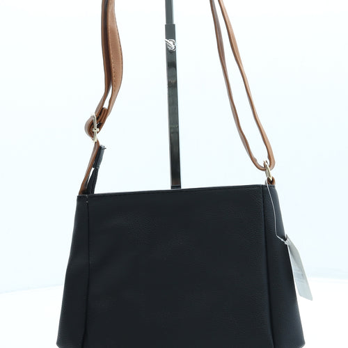 Belle Accessories Womens Black Leather Shoulder Bag Size Small