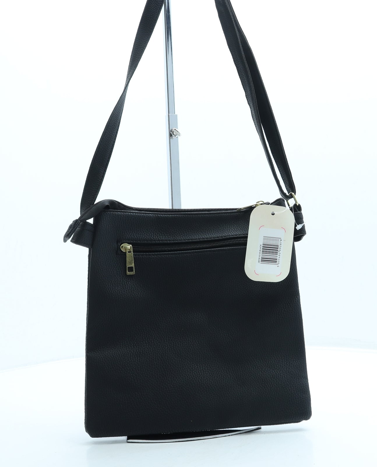 Nicole Brown Womens Black Leather Crossbody Size Small