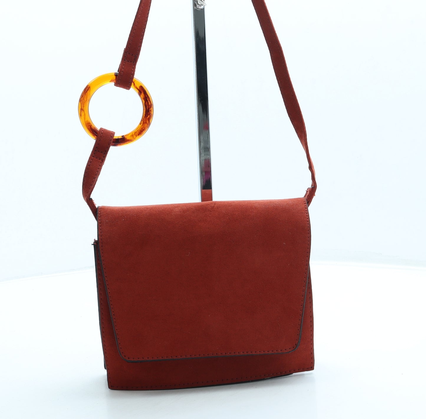 Matalan Womens Orange Suede Crossbody Size Small