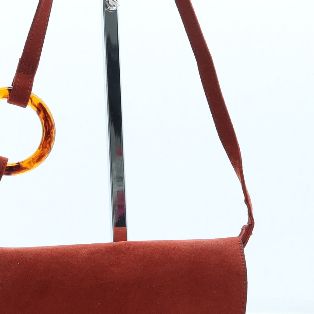Matalan Womens Orange Suede Crossbody Size Small