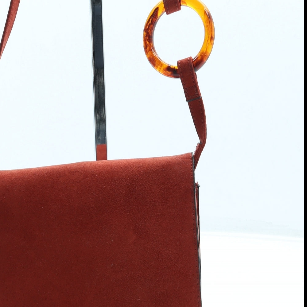 Matalan Womens Orange Suede Crossbody Size Small