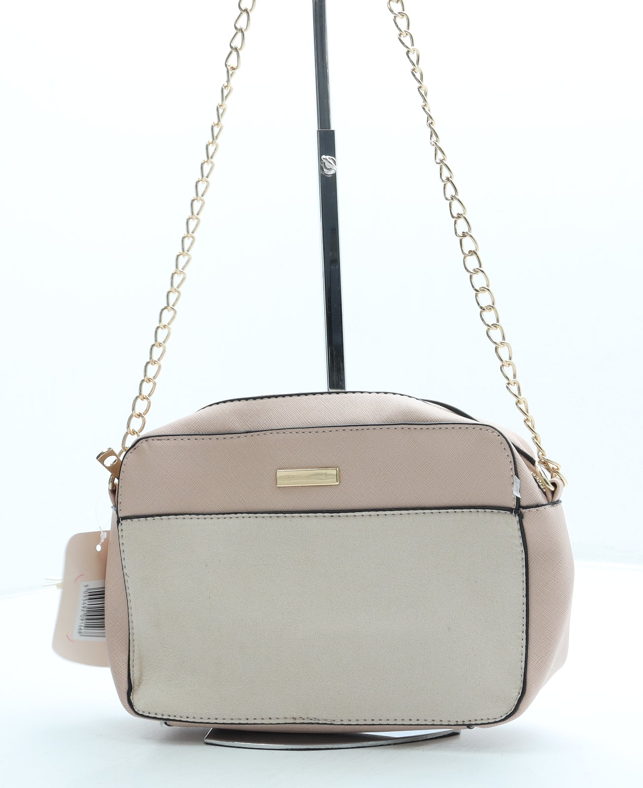 Nicole Brown Womens Pink Leather Crossbody Size Small