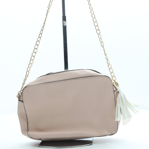 Nicole Brown Womens Pink Leather Crossbody Size Small