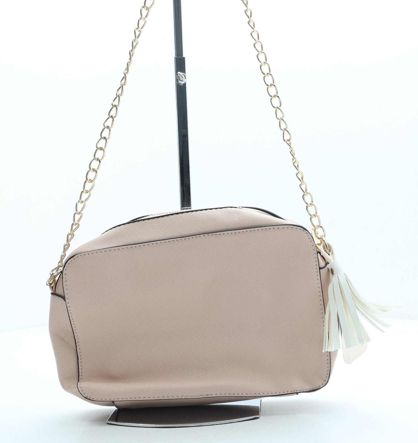 Nicole Brown Womens Pink Leather Crossbody Size Small
