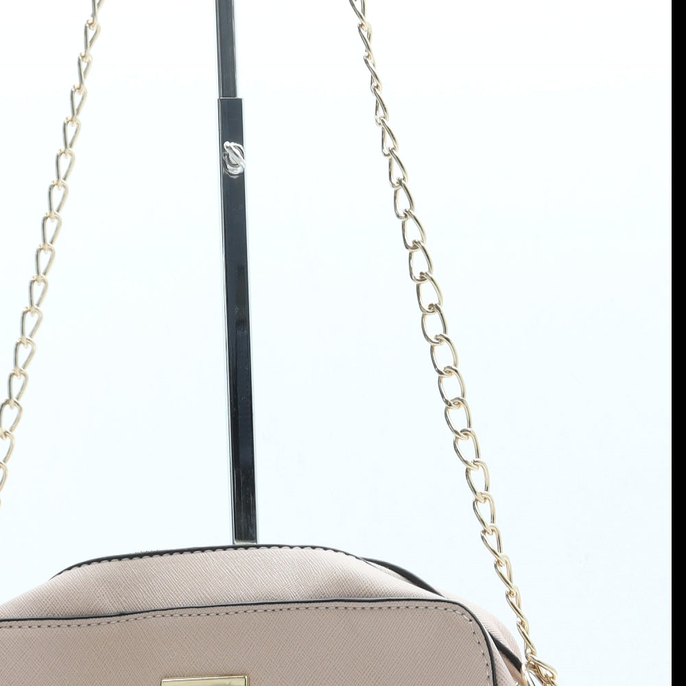 Nicole Brown Womens Pink Leather Crossbody Size Small