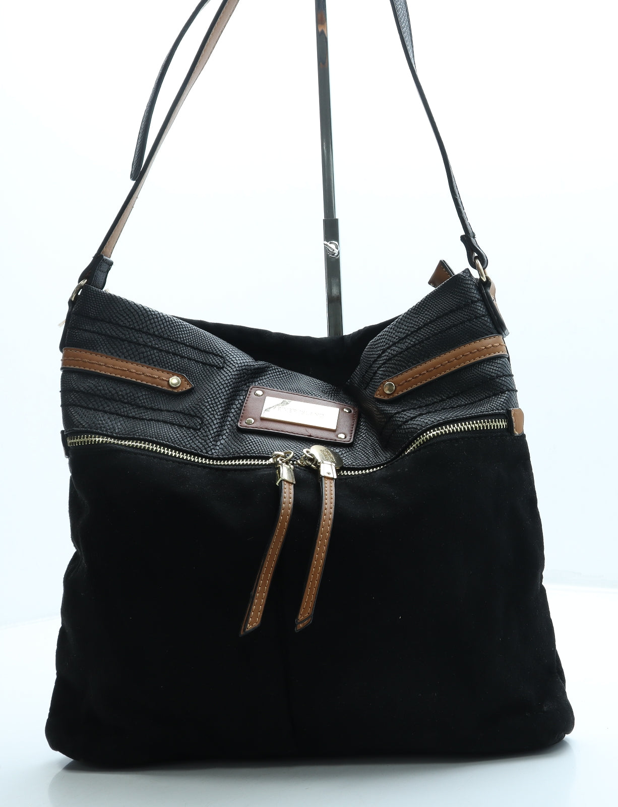 River Island Womens Black Polyester Crossbody Size Medium