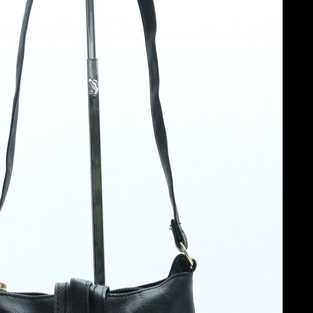 Peacocks Womens Black Leather Crossbody Size Small