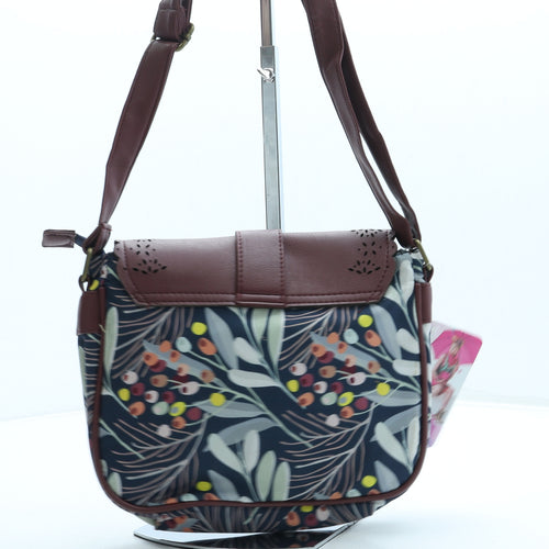 Lettuce Womens Blue Geometric Polyester Crossbody Size Small