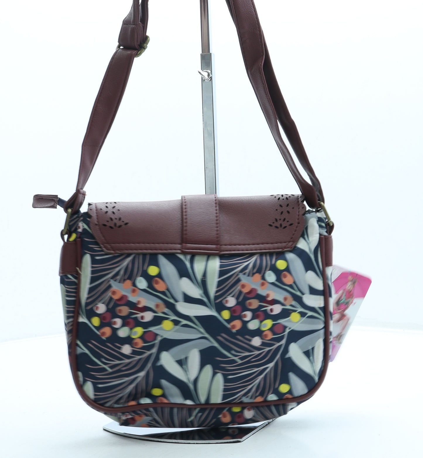 Lettuce Womens Blue Geometric Polyester Crossbody Size Small