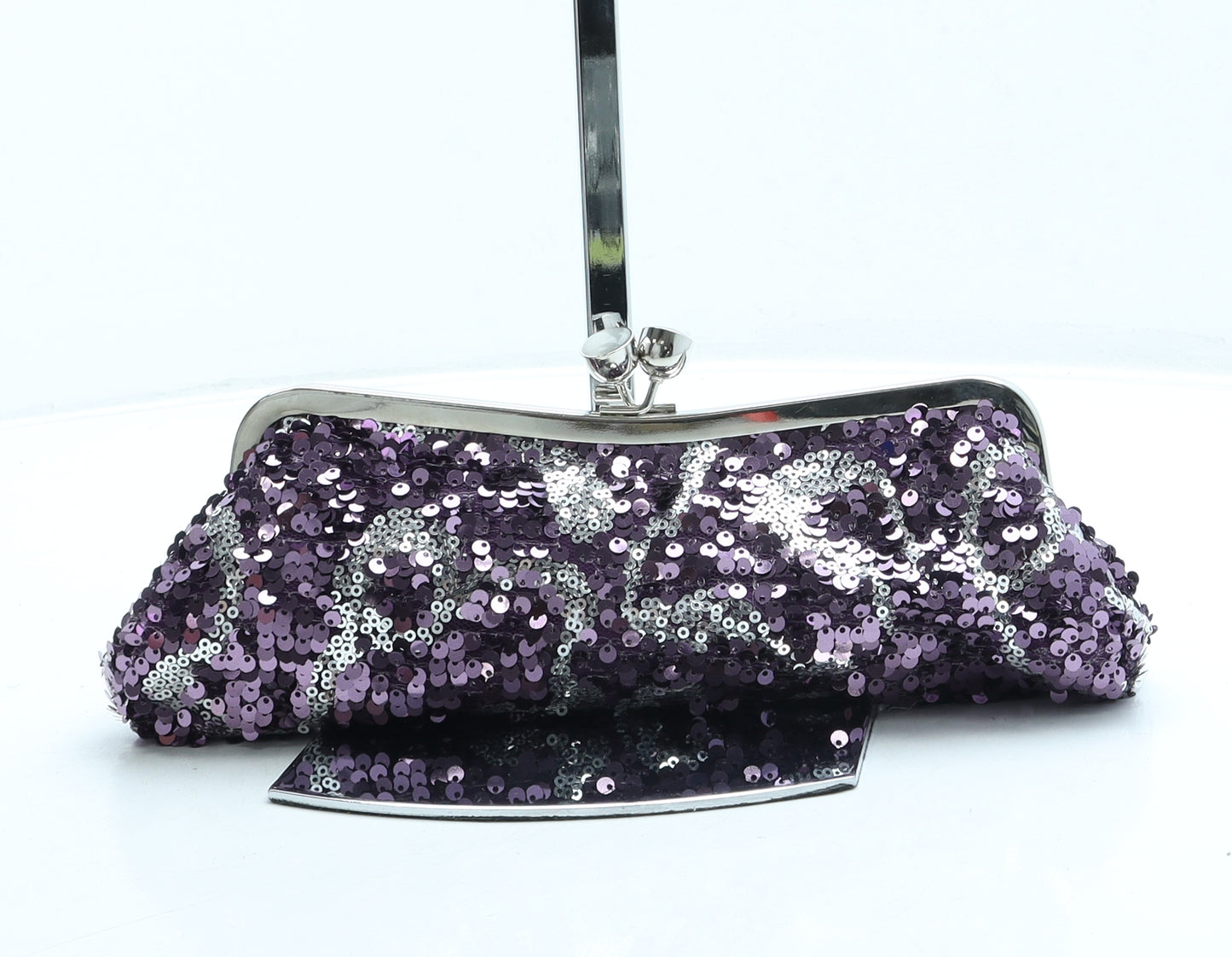 DICE Womens Purple Polyester Clutch Size Small