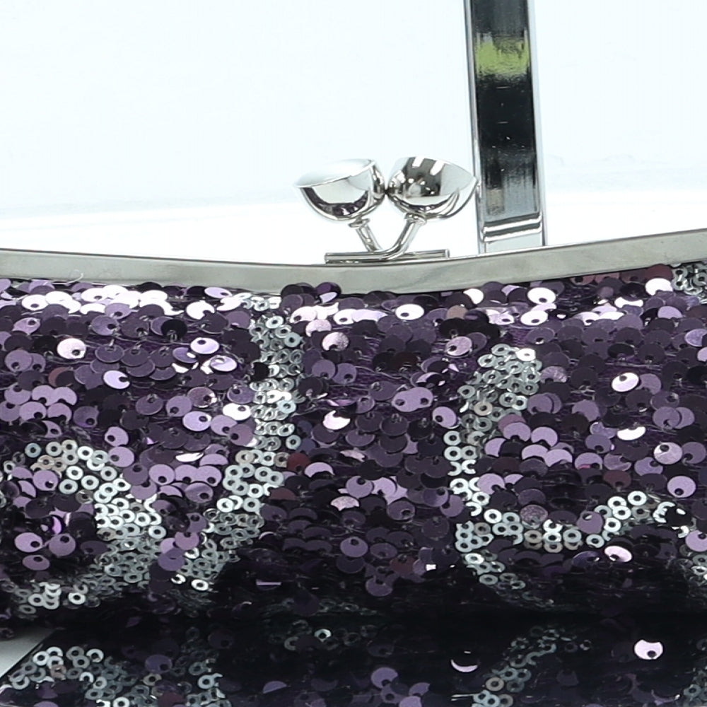 DICE Womens Purple Polyester Clutch Size Small