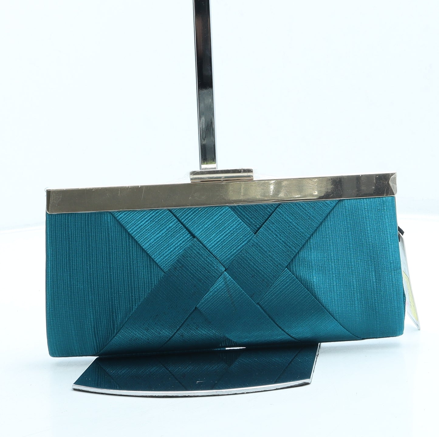 DICE Womens Blue Polyester Clutch Size Small