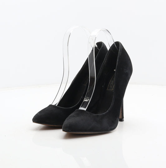 Topshop Womens Black Suede Court Heel UK 3.5 36