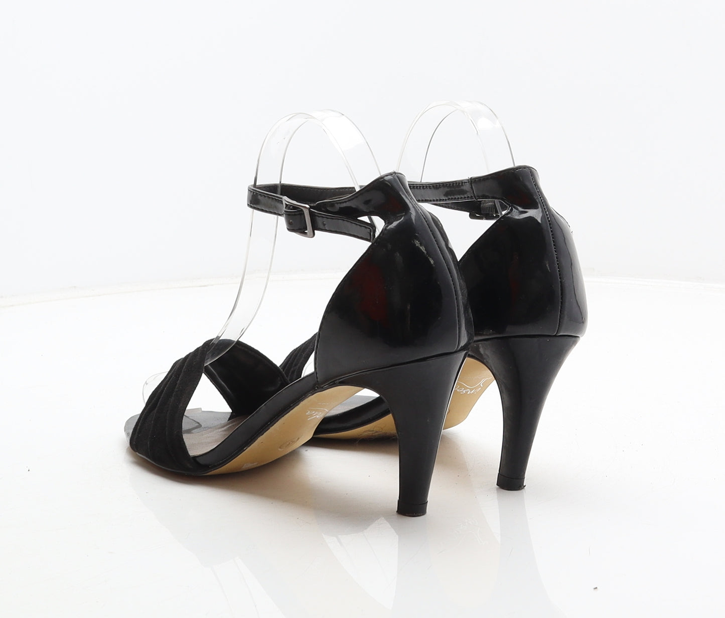 Marks and Spencer Womens Black Synthetic Strappy Heel UK 4