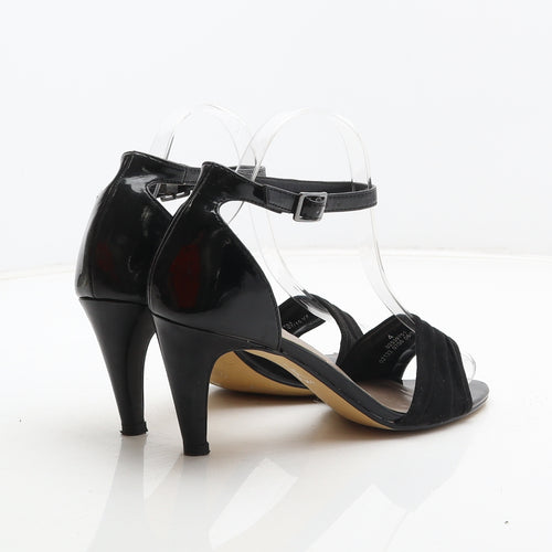 Marks and Spencer Womens Black Synthetic Strappy Heel UK 4