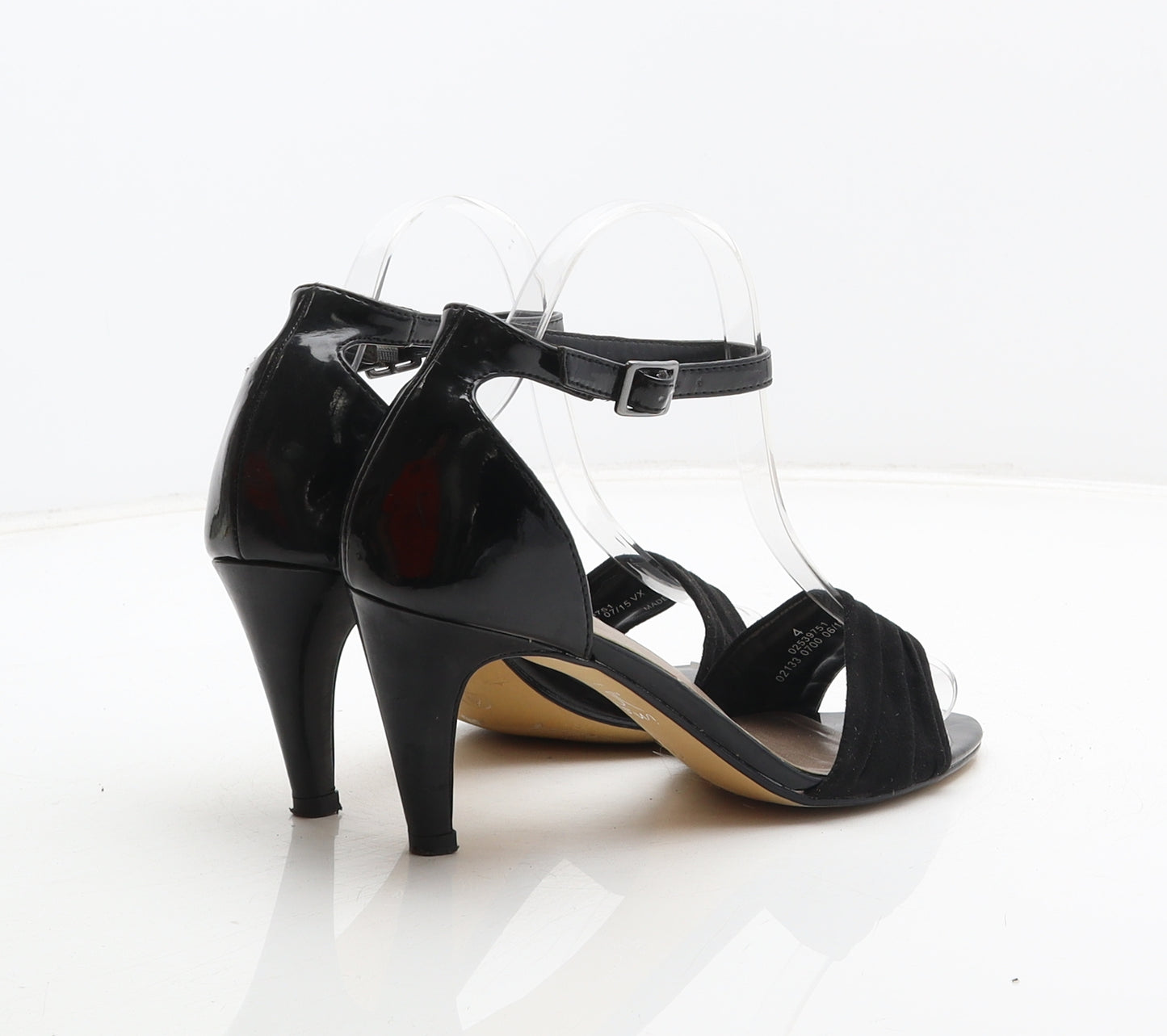Marks and Spencer Womens Black Synthetic Strappy Heel UK 4