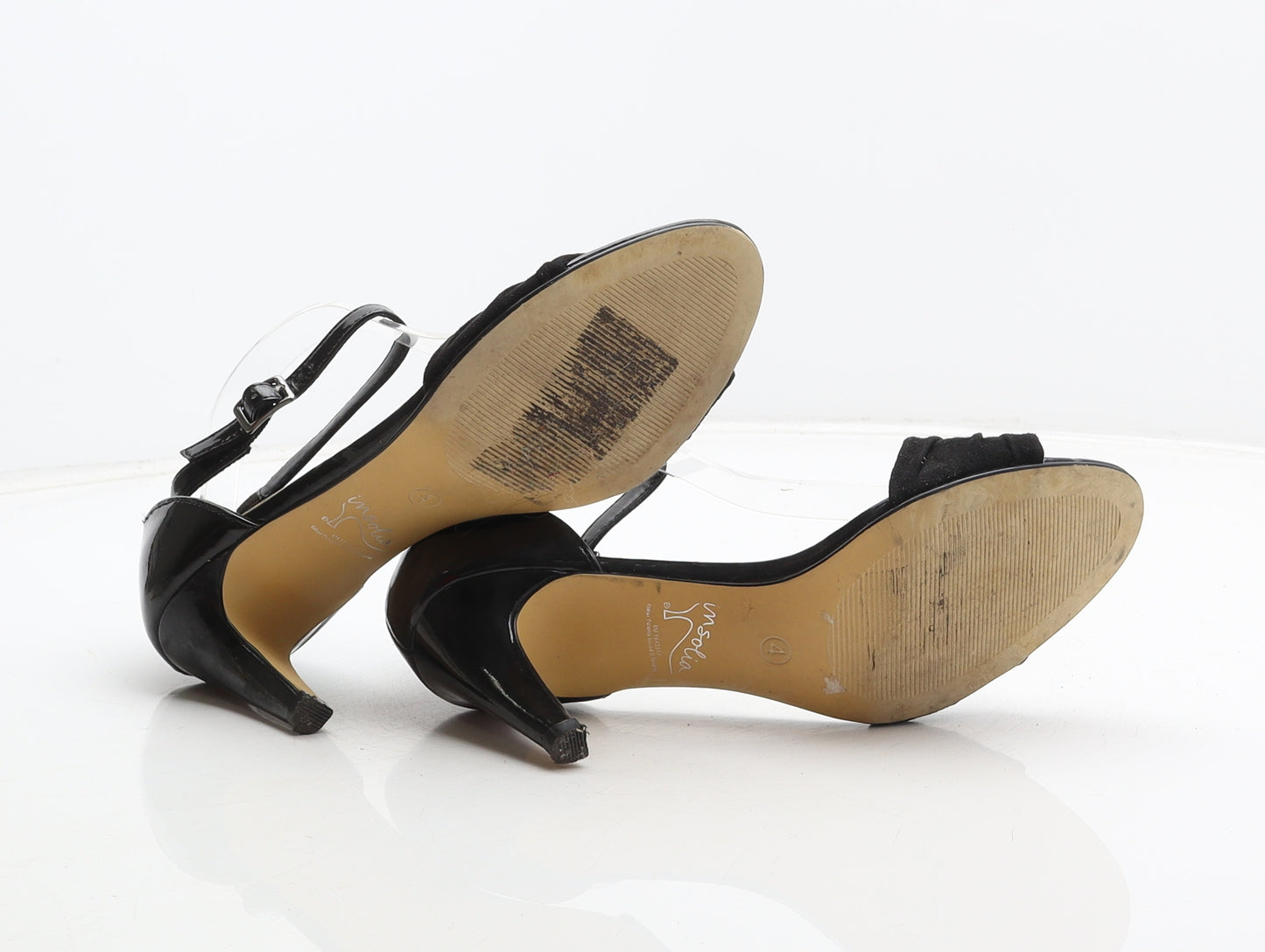 Marks and Spencer Womens Black Synthetic Strappy Heel UK 4